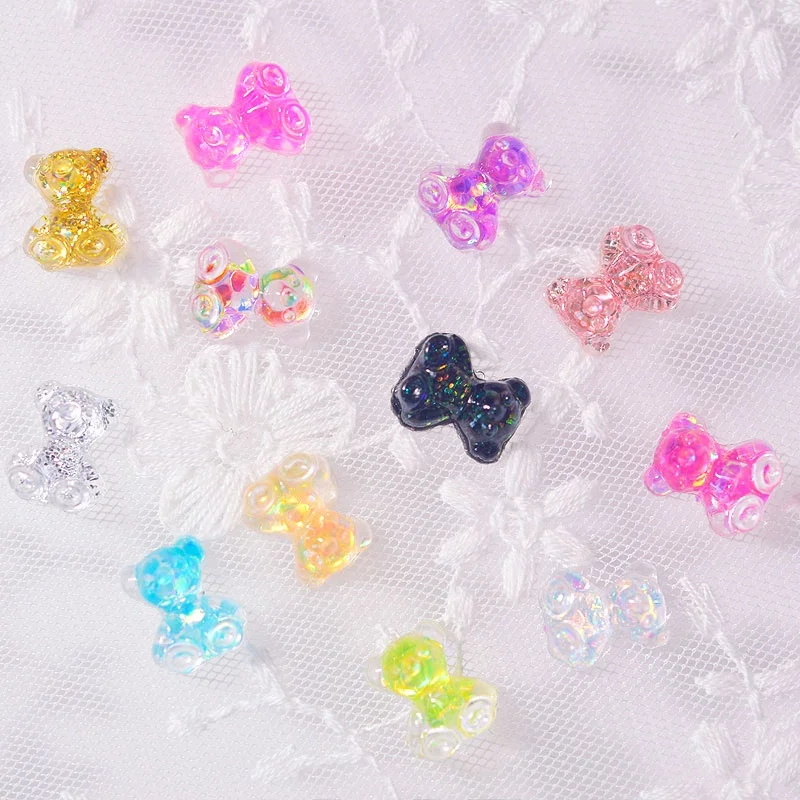 

Resin Bear Nail Jewelry Japanese Butterfly Three-dimensional Bear All-match Nail Jewelry, As shown