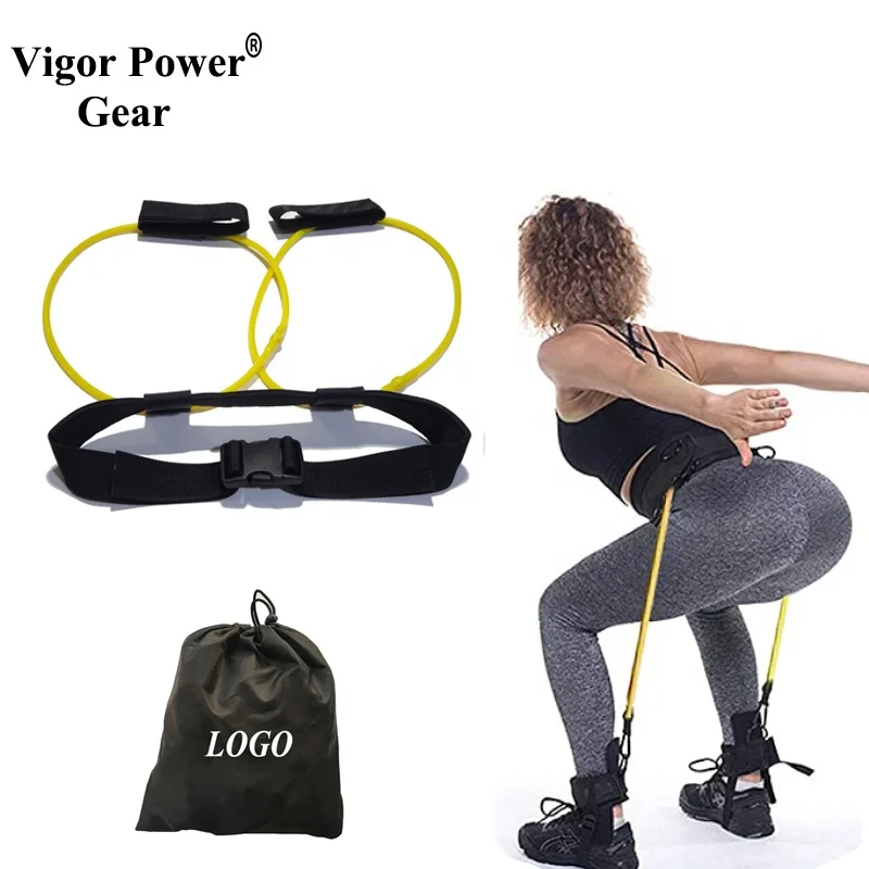 

VigorPowerGear Hip Butt Booty Belt Band Workout Resistance Belt Body Muscles Trainer Adjustable Waist Belt