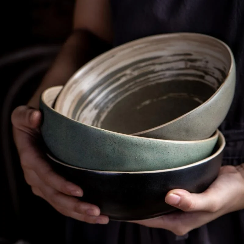 

Simple Europe Individual Design Matte Feeling Noodle Ceramic Bowl Dinner Bowl, As the picture