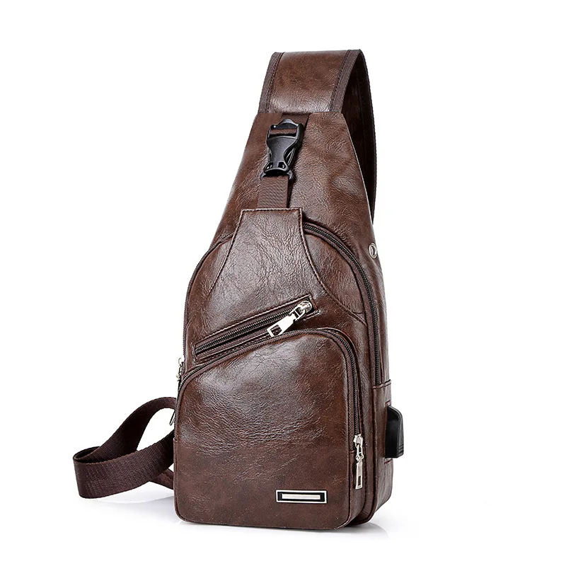

Hot Male Anti Theft Cross Chest PU Leather Sling Bag For Men