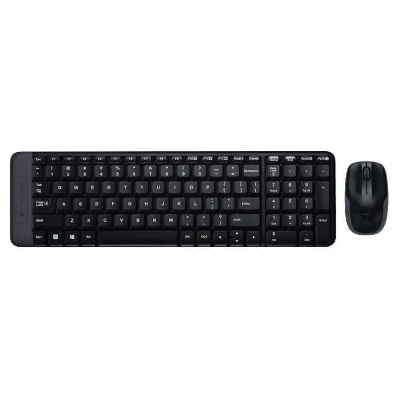 

Logitech MK220 104 Keys Wireless Keyboard 1000dpi Mouse USB Receiver Set Free to Roam Much Smaller Design 2.4 GHz wireless, Black