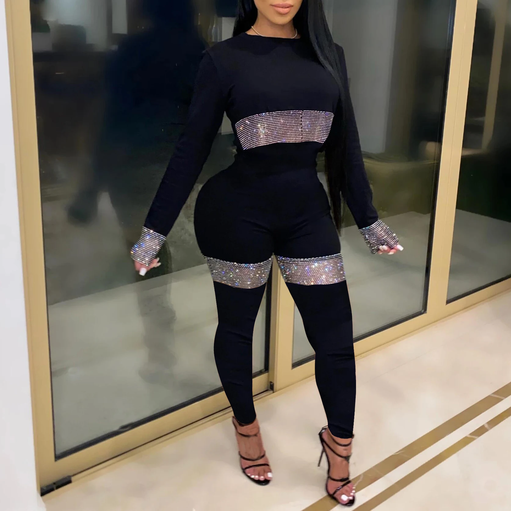 

FS2072D new arrivals Women long sleeve Fashion Jumpsuit