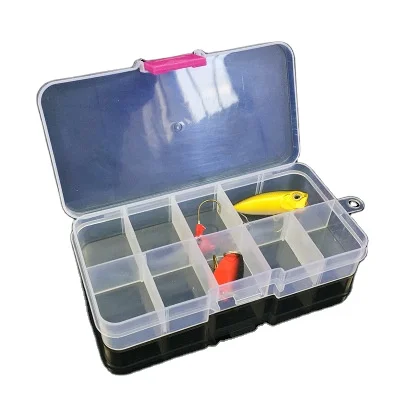 

So-Easy Multifunctional (13 * 7 * 2.2cm) 10 grid Road Box Fishing gear box / accessories box / fishing box transparent tool box, Cofulful