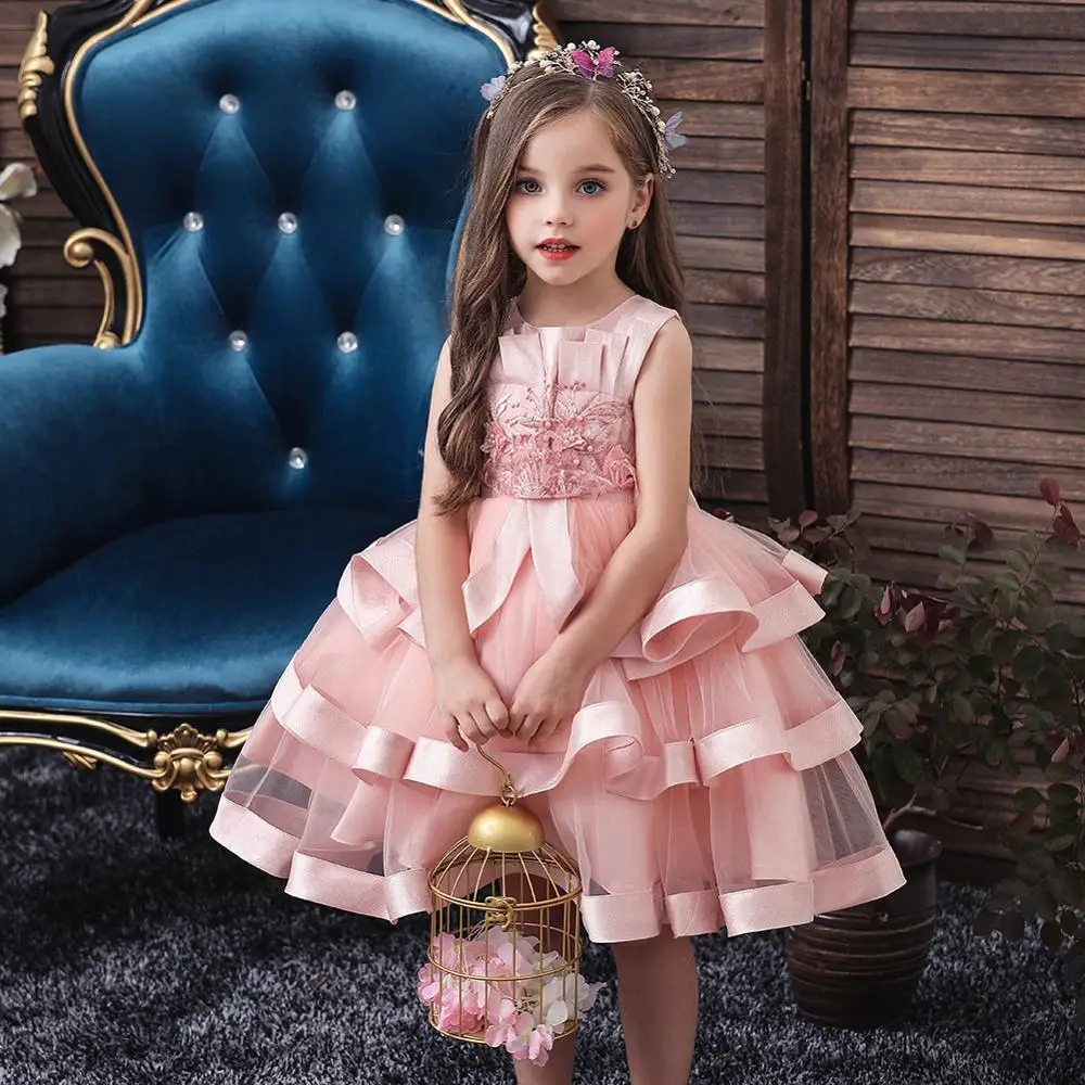 

Baby Girls Party Dress Elegant Girl Evening Wedding Birthday Princess Kids Dresses Children Clothes Y12484