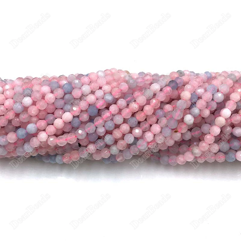 

2mm Fashion Gemstone Faceted Bead 3mm Faceted Pink Morganite Beads for DIY Necklaces Making 4mm