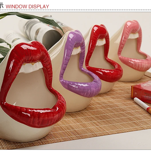 

2019 new ceramic ashtray creative design ashtray fashion lips ashtray, Customize