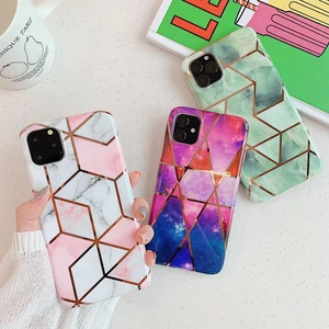 Hot Selling 2019 Cover for iPhone 11 Xi Pro Max IMD Marble Printer TPU Cellphone Case for Xs Xr 7/8plus Geometry Luxury Fundas