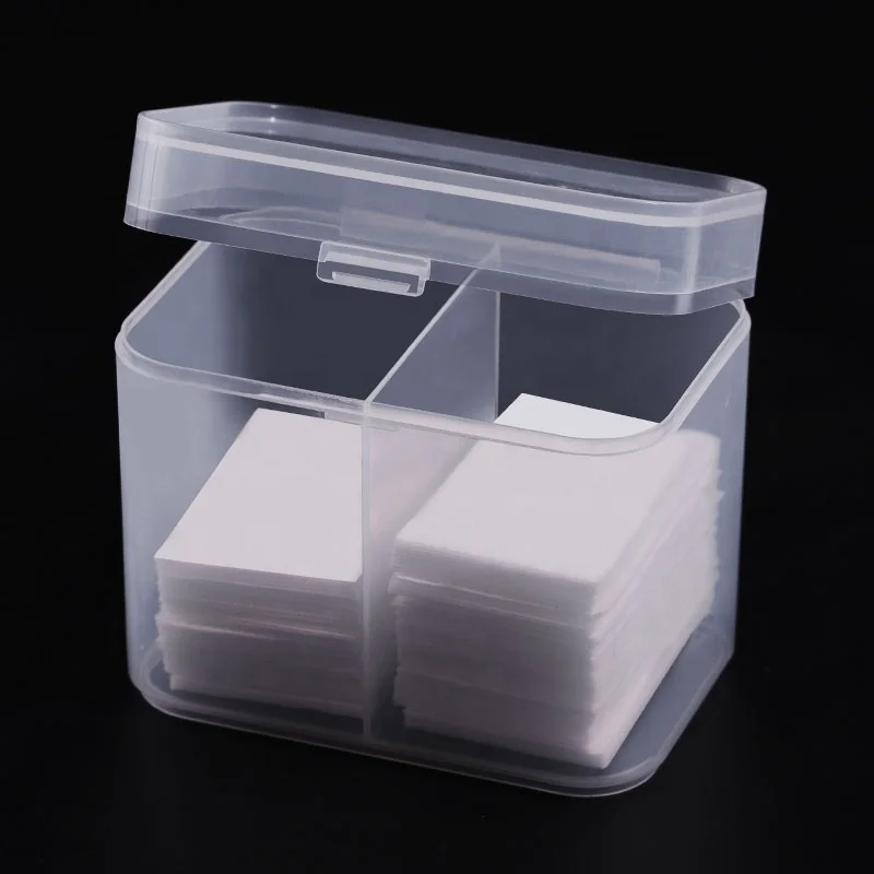 

Misscheering Double Use Nail Art Clean Pads Storage Box Double Grids Cotton Pads Manicure Polish Remover Pad Box Tool