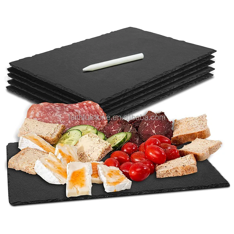 

Factory Wholesale Natural rectangle silver black stale plates in different sizes