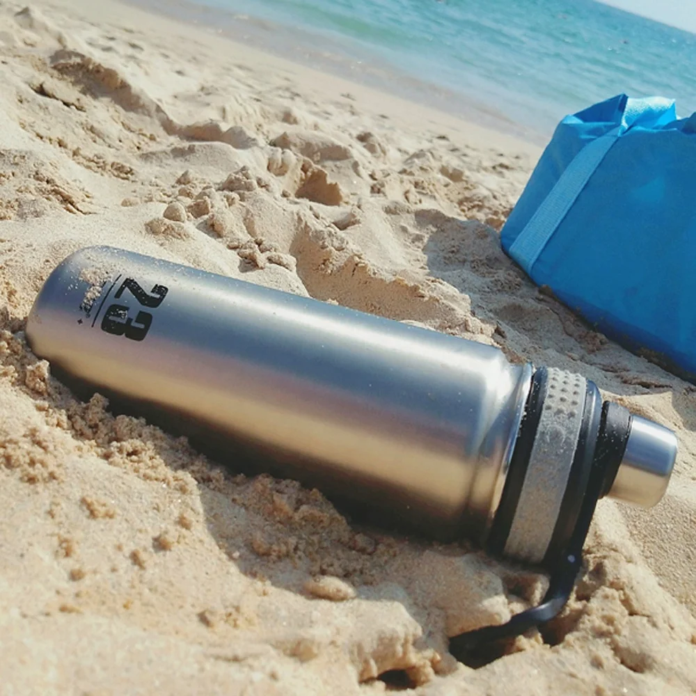 

24oz bpa free blank stainless steel vacuum insulated bicycle water bottle with handle tumbler eco water bottle, Gray,blue,or custom color