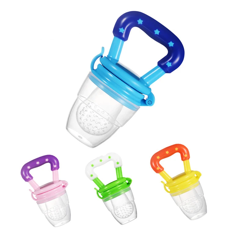 

Silicone Baby Fresh Fruit Feeder Baby Pacifier Food Feeder with Silicone Pouches, As photos,customized color