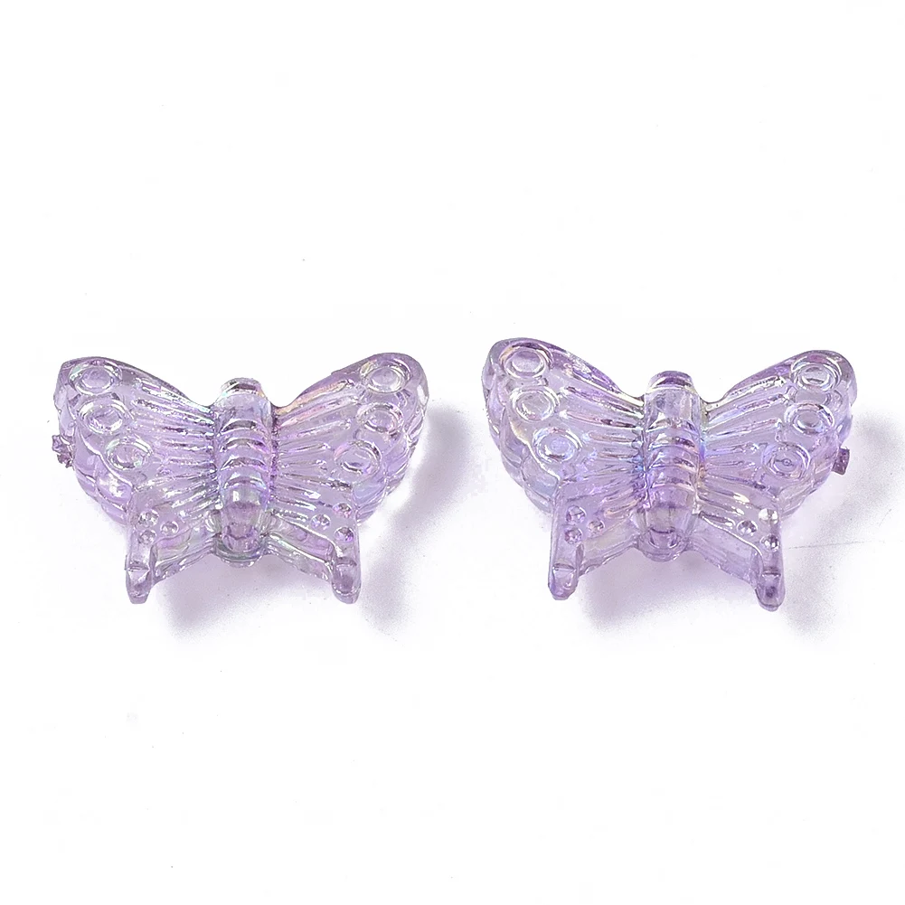 

PandaHall AB Color Plating Butterfly Pearl Pink Transparent Acrylic Beads