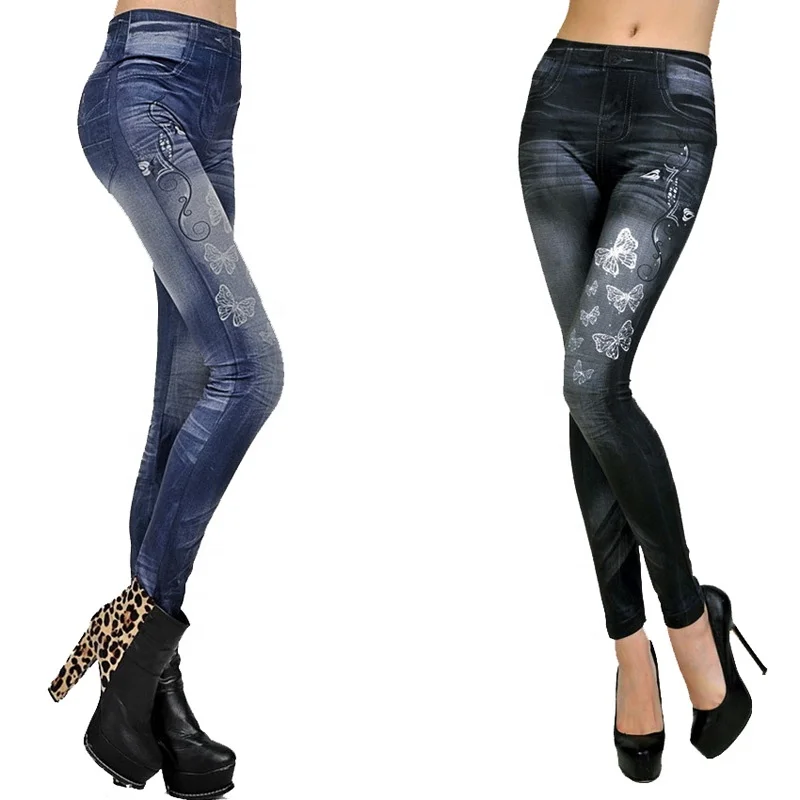 

wholesale Ladies fitness legging jeans pants in hot selling Slim jeggings tights Jeans Leggings for women jegging