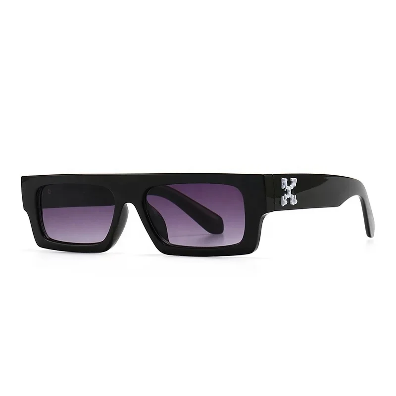 

86771 Hip-Hop Small Fashion Sun Shades 2021 X Letter Sun Glasses Solid Colorful Frame Flat Top Women Men Rectangle Sunglasses