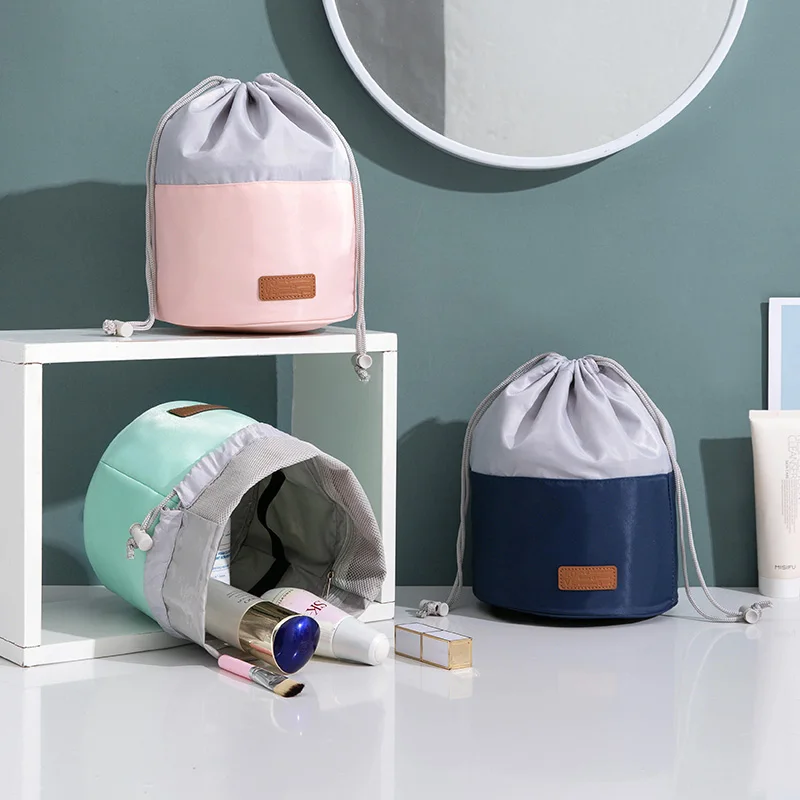 

Drawstring bucket cosmetic cosmetic box round cosmetic bag