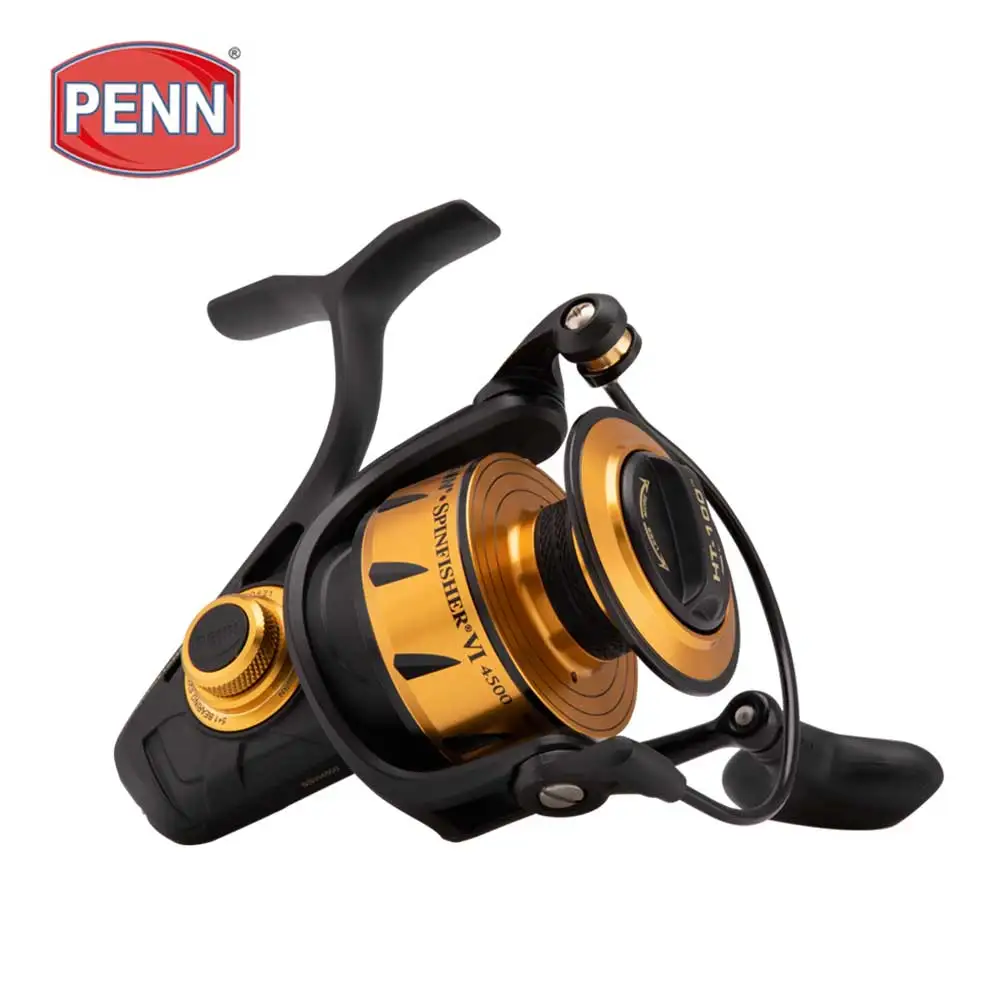 

100% Original PENN SPINFISHER VI SSVI Spinning Reel Full Metal Body Spinning Reels Pure fishing reel, Black+gold