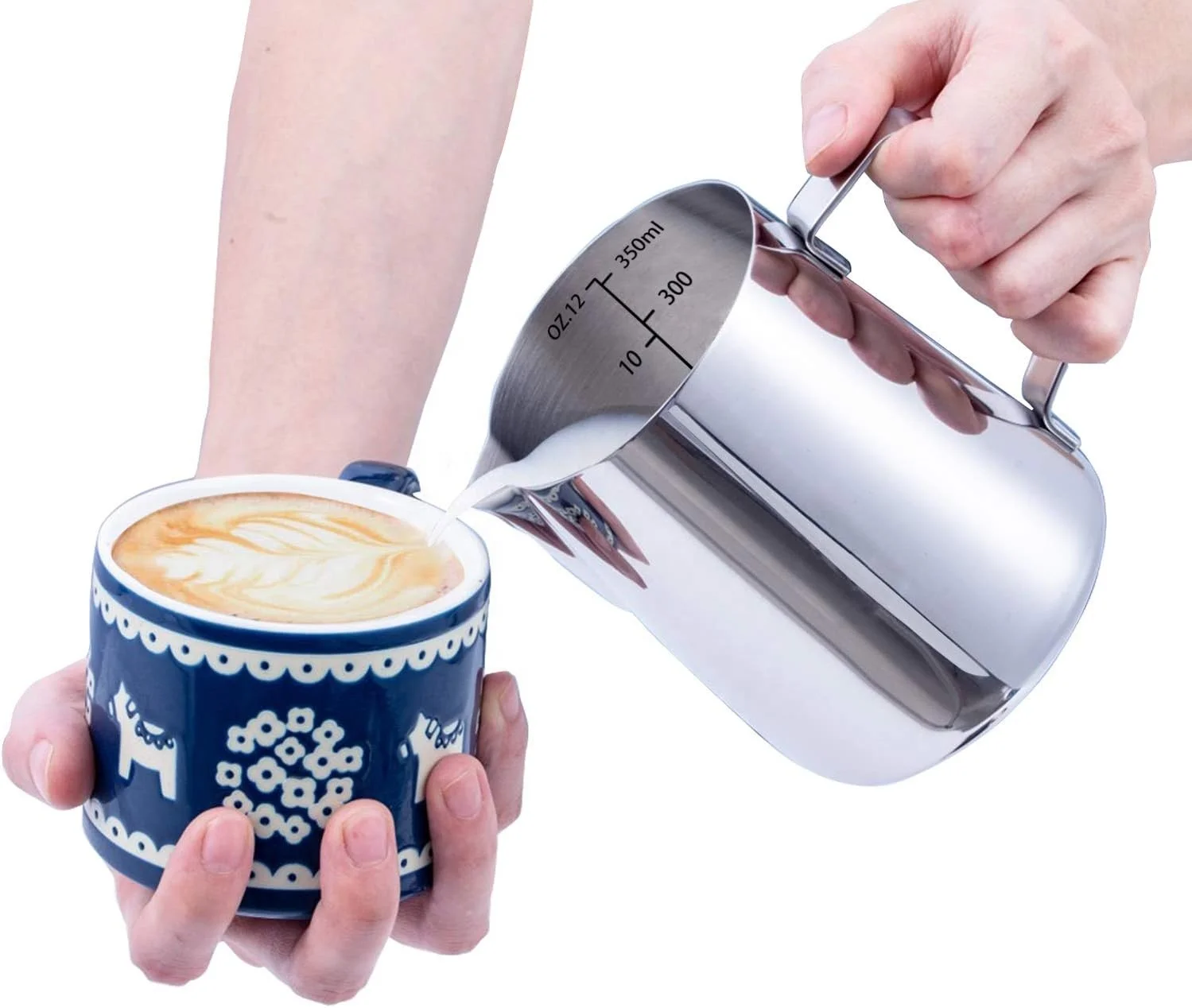 

Customized 350ml 600ml Espresso Steaming Coffee Pitcher Cup Espresso Milk Frothing jug Pitcher