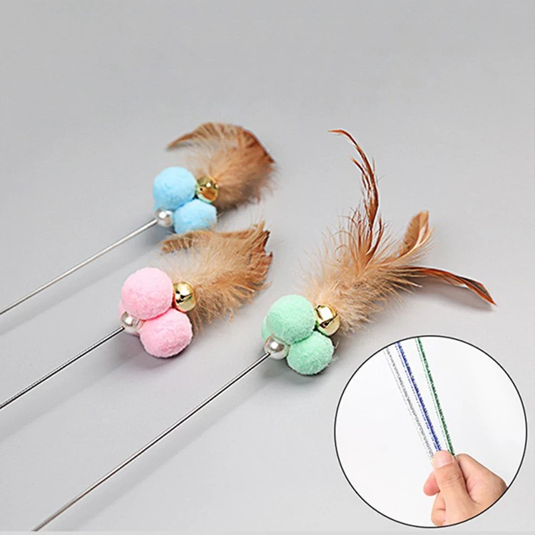 

Funny Cat Stick Set Interactive Feather Cloth Rat Puzzle Rope Funny Cat Toy, Customized color