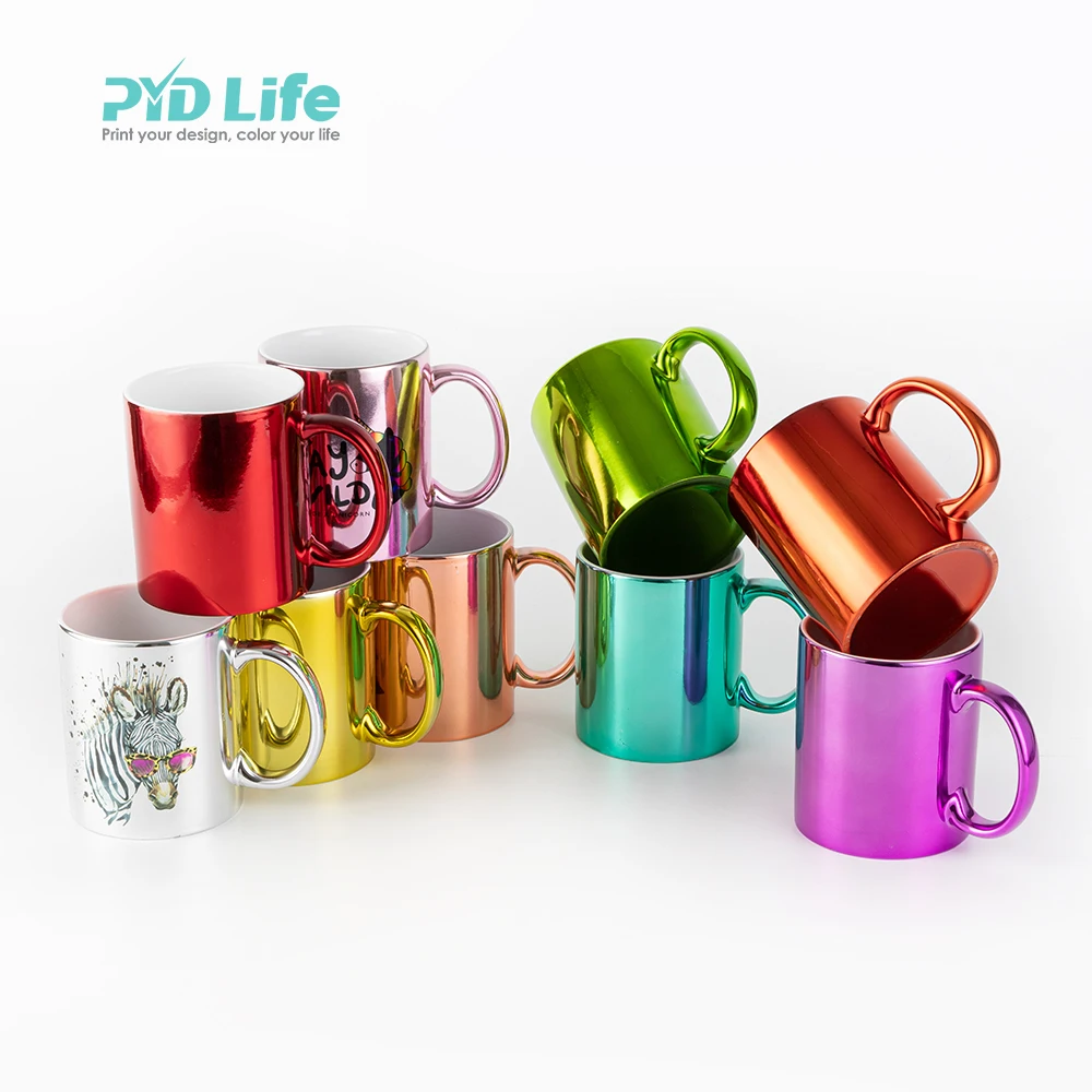 

PYD Life High Quality Colourful 11 oz Custom Logo Sublimation Travel Coffee Ceramic Mug, White