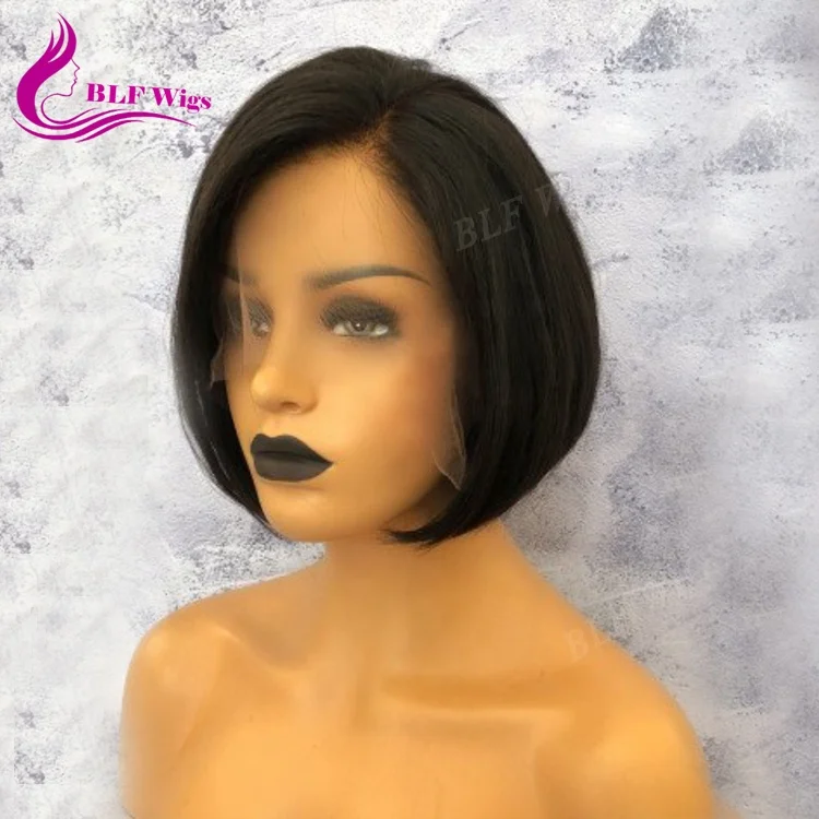 

HD Transparent Black Lace Front Bob Wig Human Hair Pixie Cut Wigs