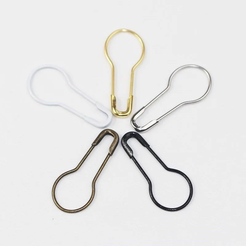 

clothing accessories High Quality wholesale7/8"Steel Pear Shape Safety Pins for Hang Tag, Golden ,sliv..,black, gunmetal