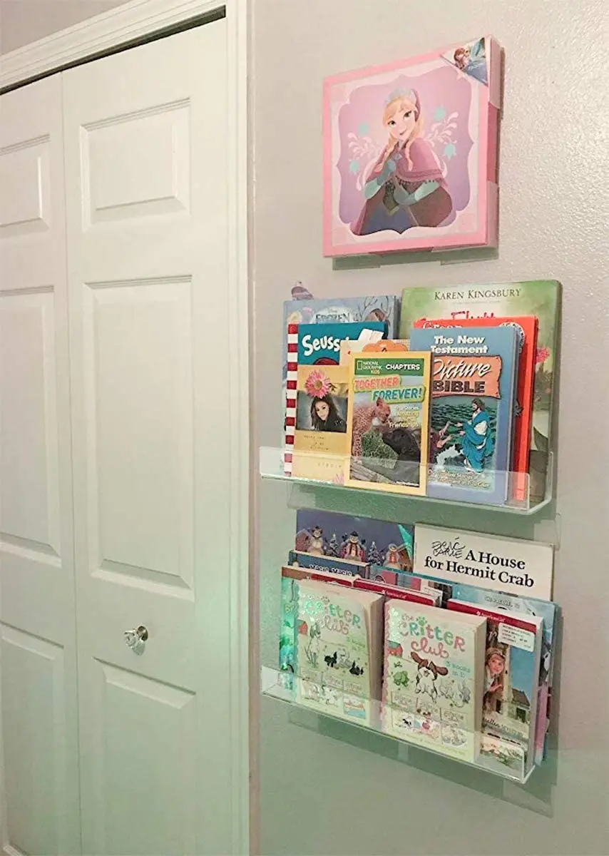 Clear Acrylic Bookshelf Wall Mount Book Display Shelf Bookcase Display