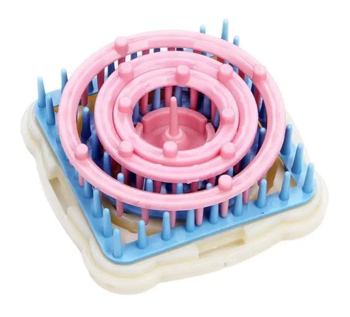 

Square Yarn Flower Braid ABS POM Resin Weave Flower Net Square Weaver Knitting Yarn DIY Knitting Tool