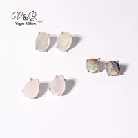 

V&R Jewelry xupe 3 Pairsset Gioielli Faux Sea Shell Gemstone Drusy Effected Assorted Cute Basic Earring Set