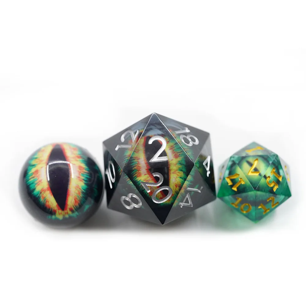 

DND Eyeball Single Dice 33mm Dungeons and Dragons Polyhedral Dragon Eye Translucent Black Dice for Table Games