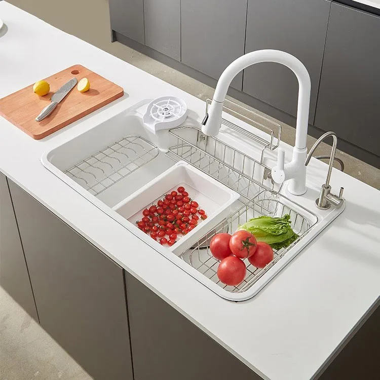 white-inset-kitchen-sink-rs7848-top-view-grey-cabinet-chopping-board-colander-tomatoes white-inset-kitchen-sink-rs7848-top-view-grey-cabinet-chopping-board-colander-tomatoes