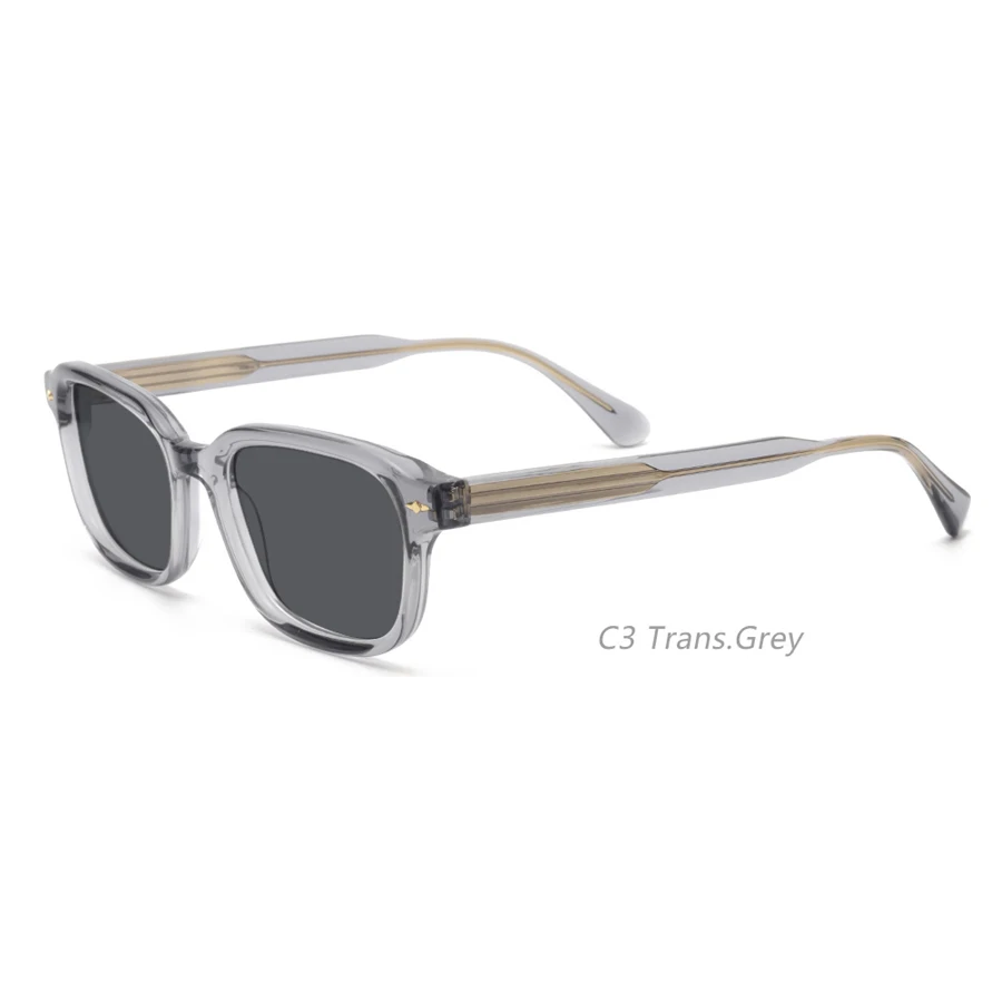 

2022 square Retro TAC UV400 Polarized rivet Acetate Sunglasses for men and women