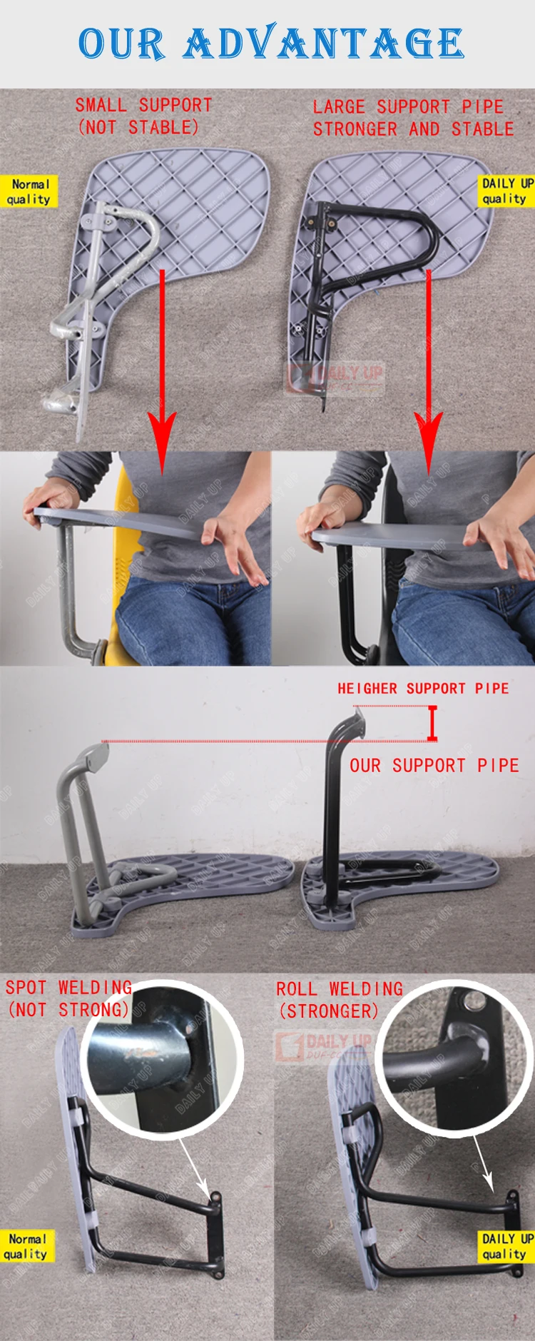 School Writing Tablet Chairs Training Chairs with Board Trustpass Company Wholesale Price Free Shipment (50 chairs)to Canada