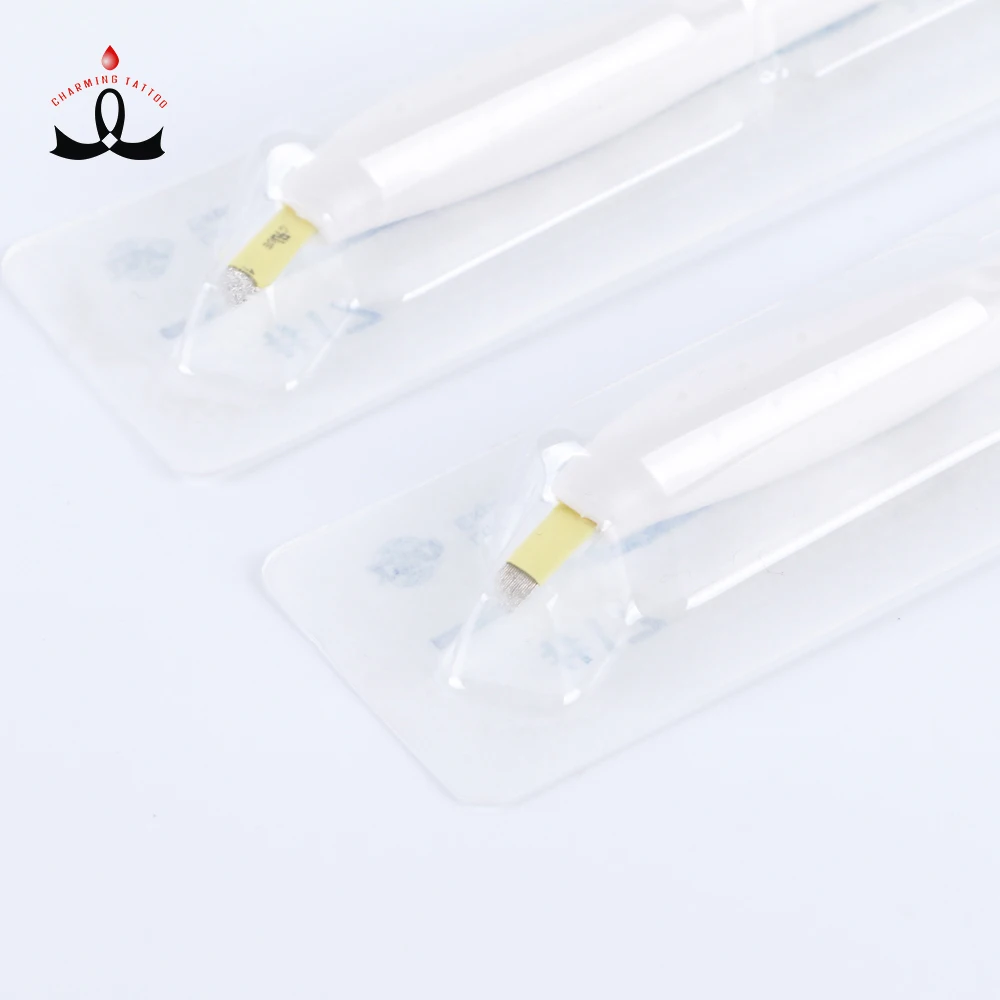 

Manufacturers Supply Disposable Microleaf Pen EO Gas Sterilization 3D Embroidery Manual Tattoo Tool, White