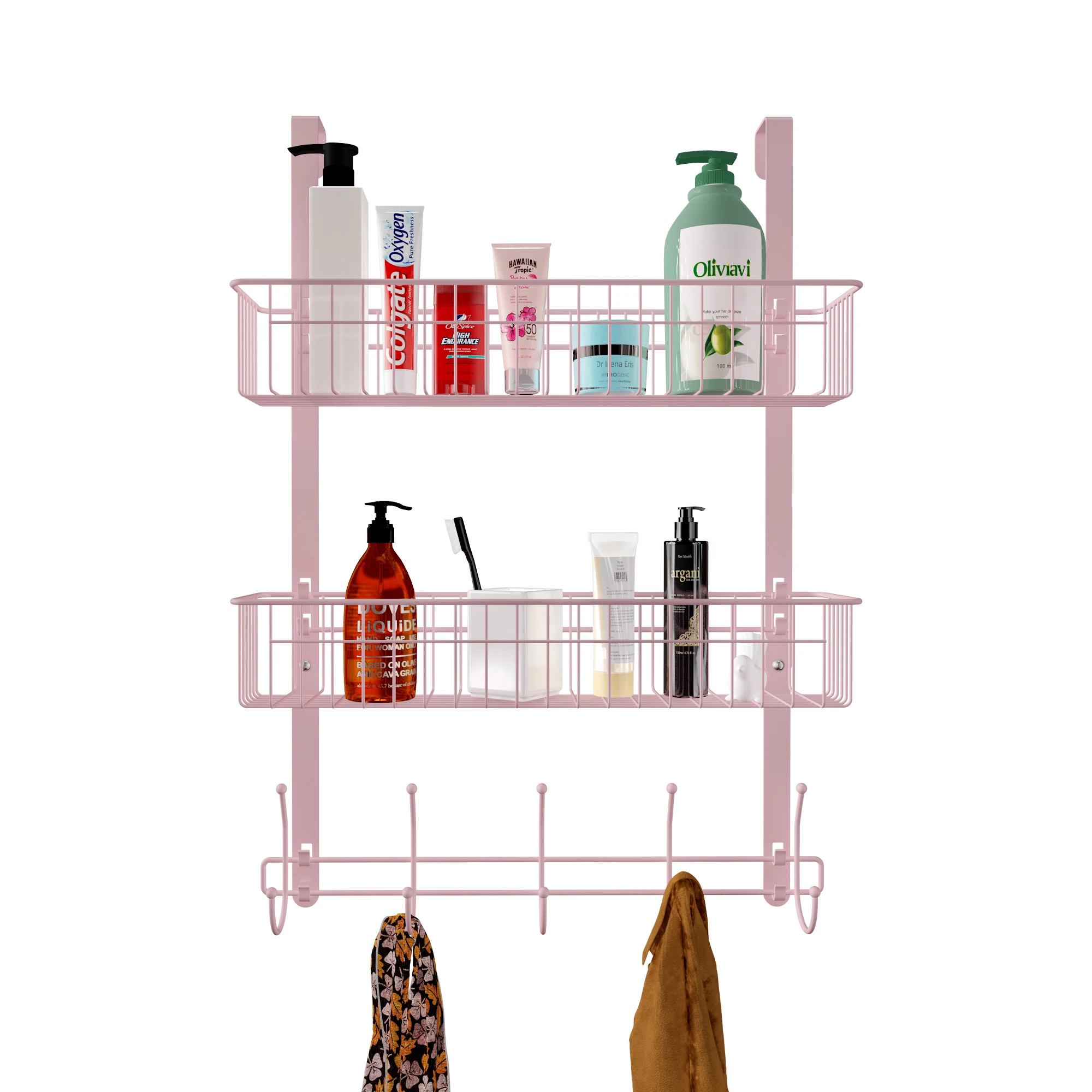 

Wholesale Bathroom Multifunction Wide Black Metal Iron Detachable Door Hook for Hanging Clothes Towels, Silver