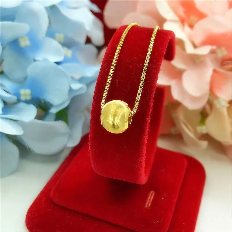 

Certified Jewelry 18K Gold Cat Eye Bead Pendant Au750 Color Gold New Luck Bringer Necklace Water Shell Gold Wholesale