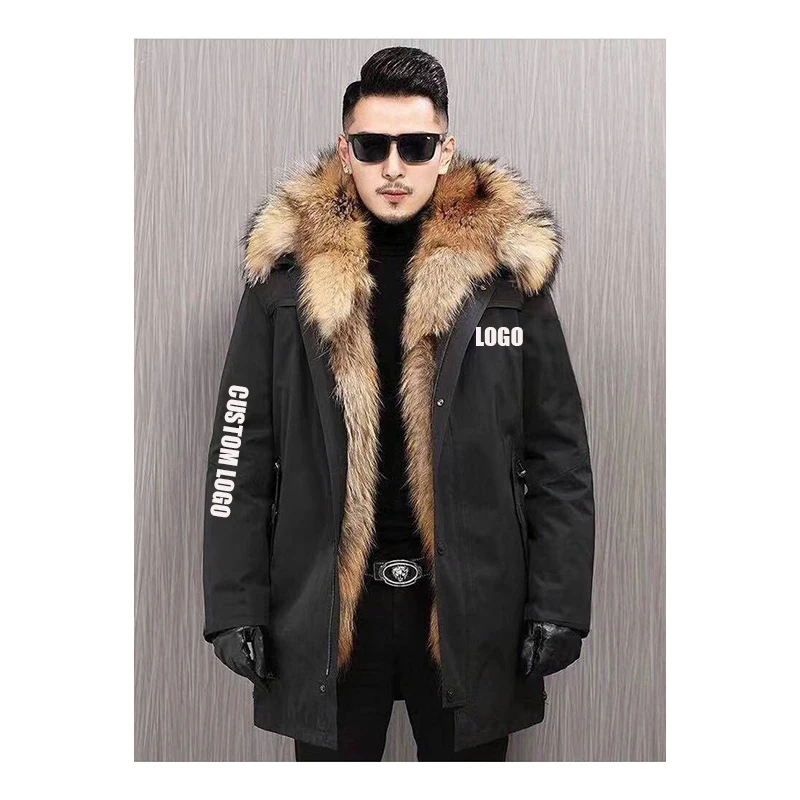 

Free Shipping OEM Design Canadian Style Parka Men's Goose Down jacket Thick Fabric Long Sleeve Outdoor Winter Coat, Customized color