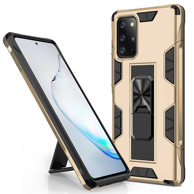 

Anti shock kickstand hard phone case for samsung note 20/plus, 7 colors
