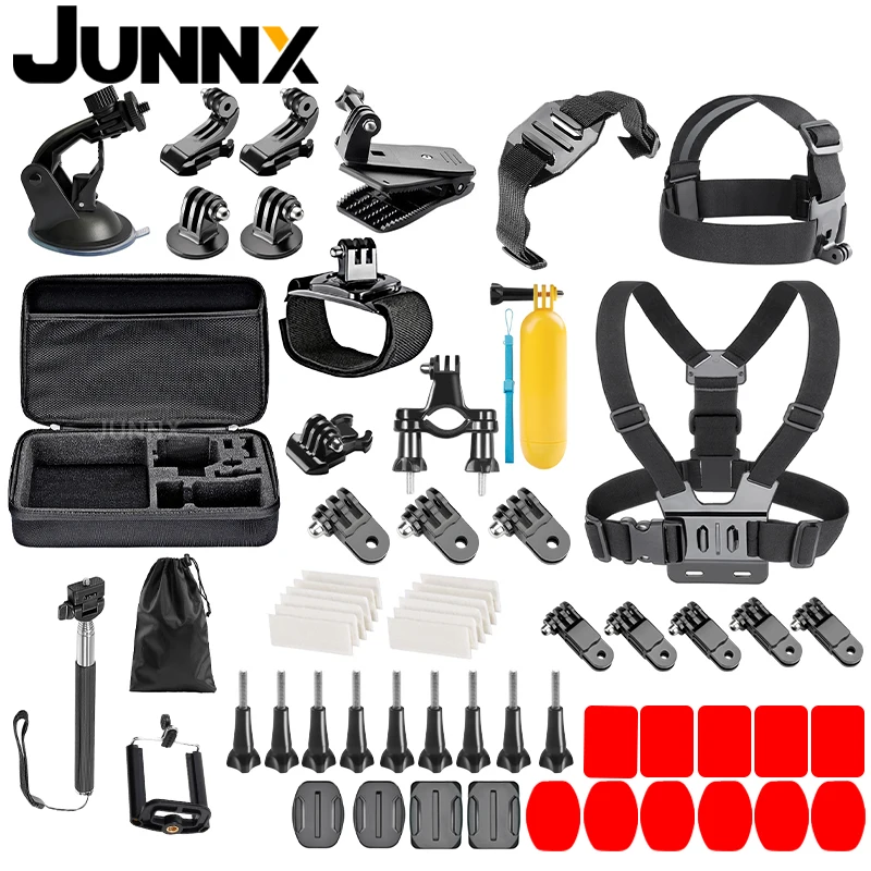 

JUNNX 61-in-1 Underwater ABS Metal Case Screw Go Pro Sports Action Camera Accessories for Gopro Hero 10 9 8 7 6 5 Campark, Black,welcome oem/odm