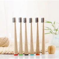 

4 Packs Stand Bamboo Toothbrush With Charcoal Bristles