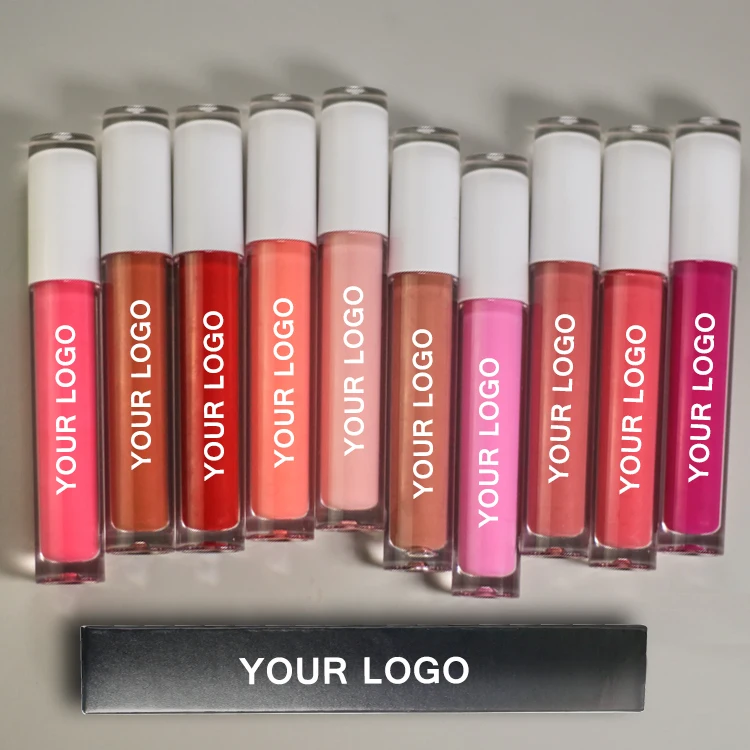 

New high pigment liquid lipstick vegetarianism no logo organic luster rich fruit naked color custom label Lip Gloss