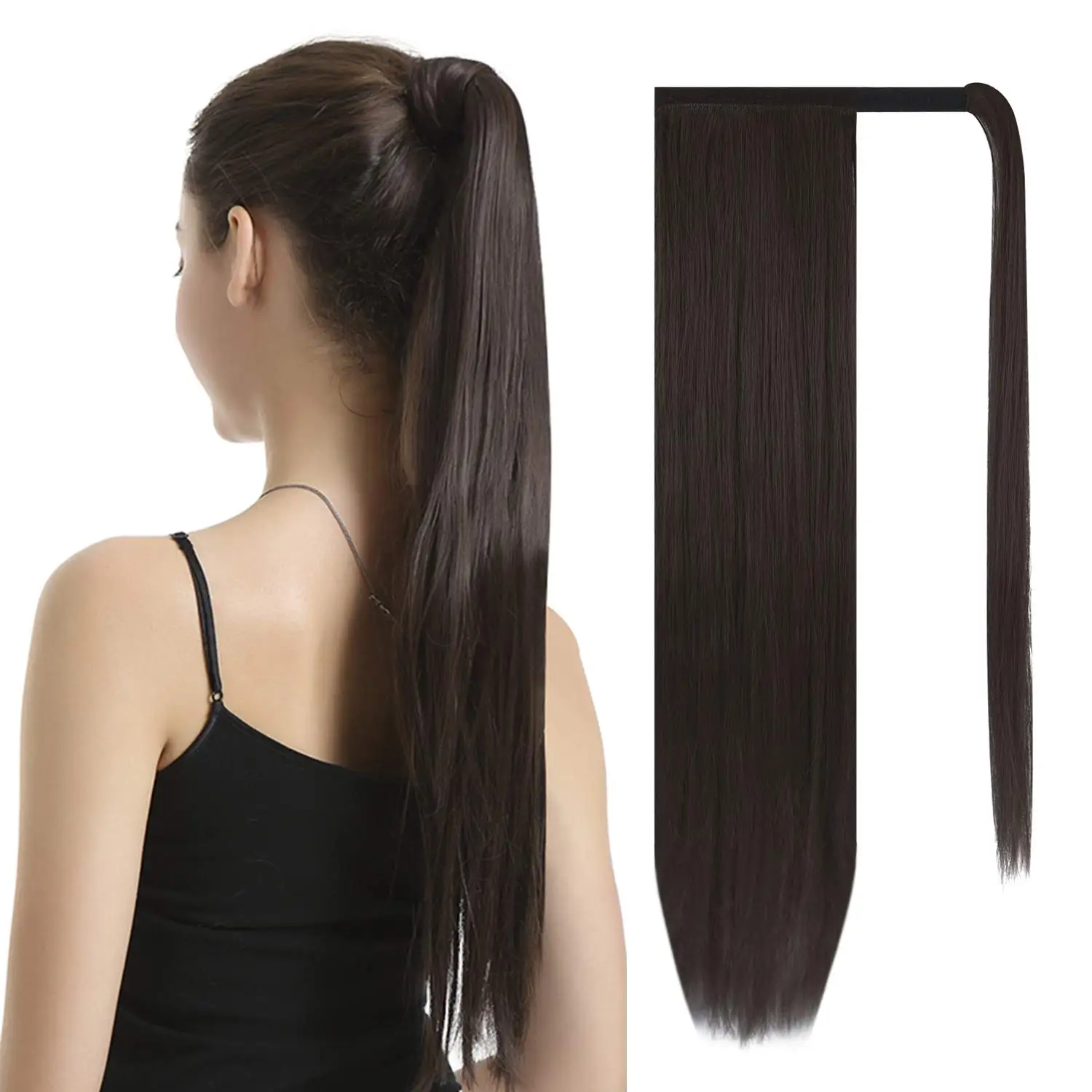 

China Unprocessed Human Remy Hair Clip In Ponytail Hair Extensions For Woman