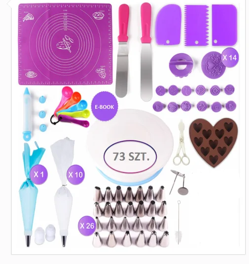 

162 pcs set 73 pcs set Rotating Cake Decorating Stand eggbeater Rolling pin pad Mousse ring
