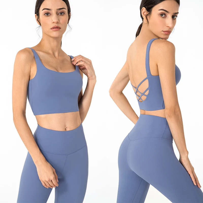 

Women Workout Set Yoga Sports Bra Strappy Sexy Open Back Yoga Leggings with Sports Bra Gym Tracksuits Set