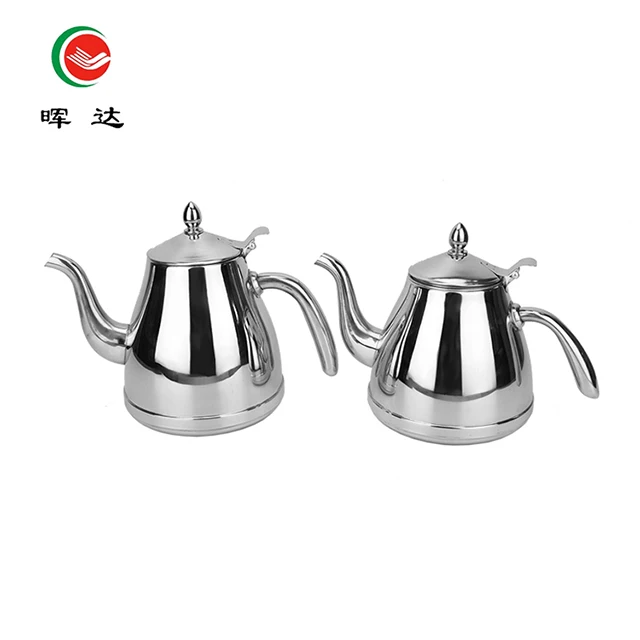 

Stainless Steel Water Kettle Thicken Teapot Coffee Pot & Infuser Strainer Kitchen Water Boiler, Silver