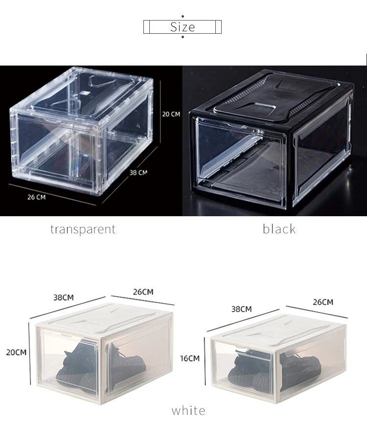 

Popular transparent drawer shoes box plastic side drop shoe organiser shoe drawer box
