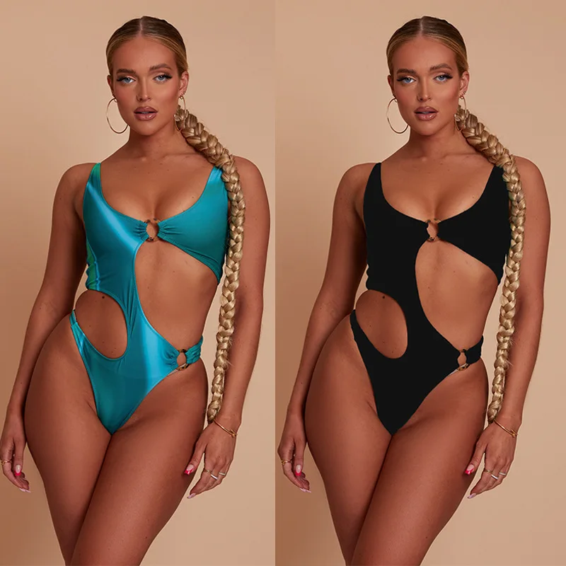 

BH541 hot sale women summer sexy hollow out one piece bikinis & beachwear