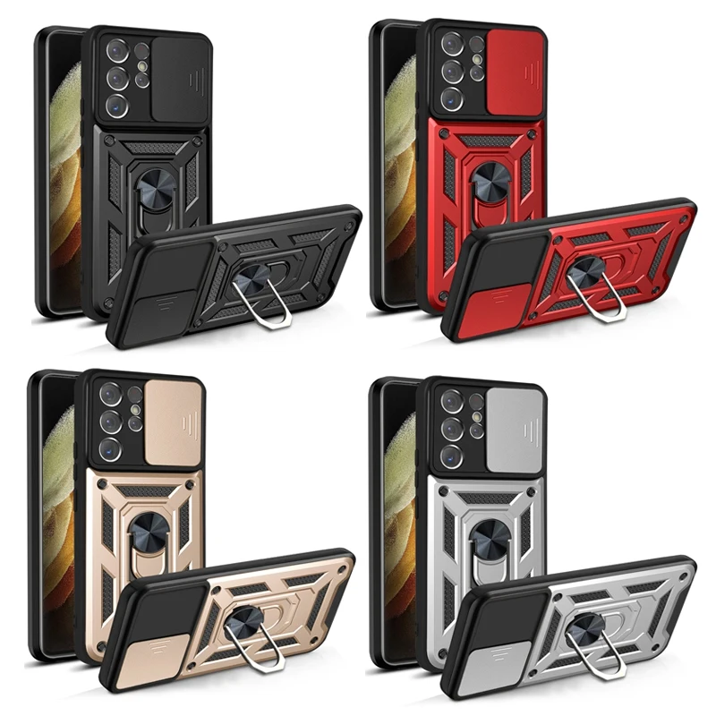 

Armor Phone Case for Samsung S21 S20 Plus Ultra S20Fe A72 A52 A32 A12 Fundas Para Celulares with Ring Holder Shockproof Case