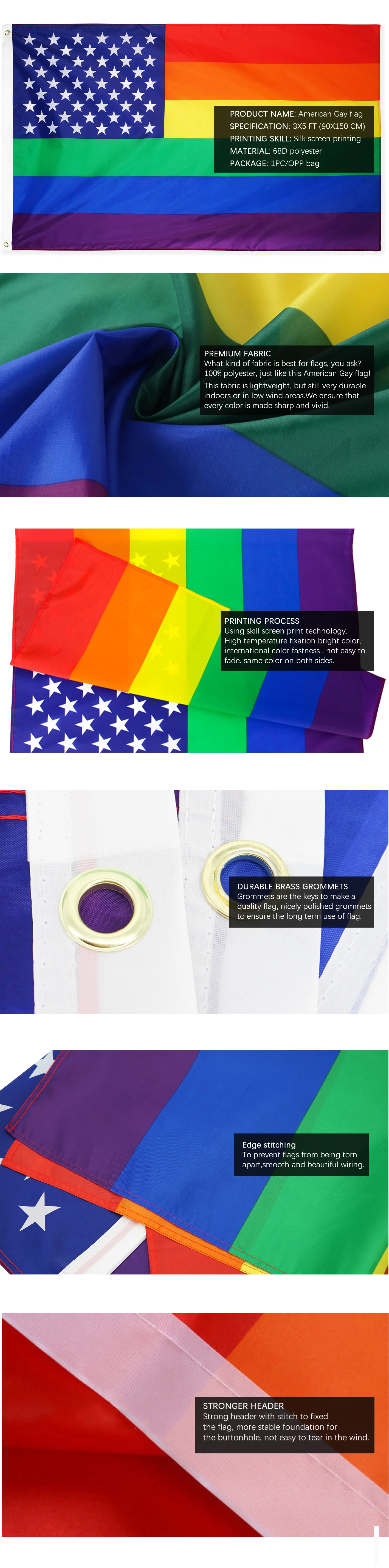 Make America Gay Again Rainbow Gay Pride Flag Banner 3x5 Feet US Shipper 