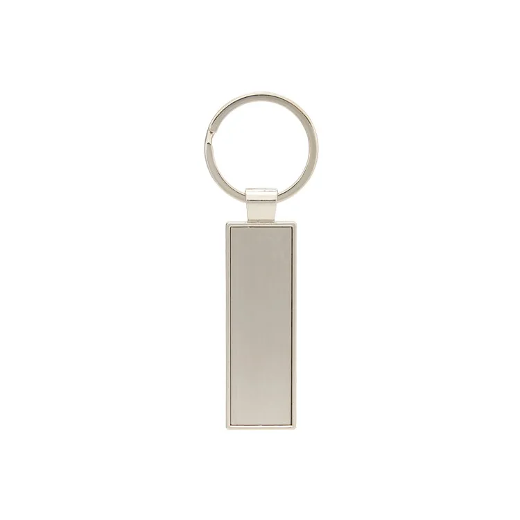 

Rectangle Shape Antique Silver Plating Zinc Alloy Keyring Sublimated Blank Metal Keychain, Picture