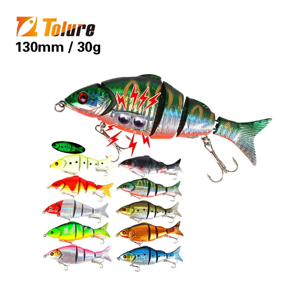 

Tolure 13cm 30g Multi Jointed 5 Sections Hard Fishing lures Baits Floating Minnow Artificial Wobblers Crankbait Pesca Isca Lure